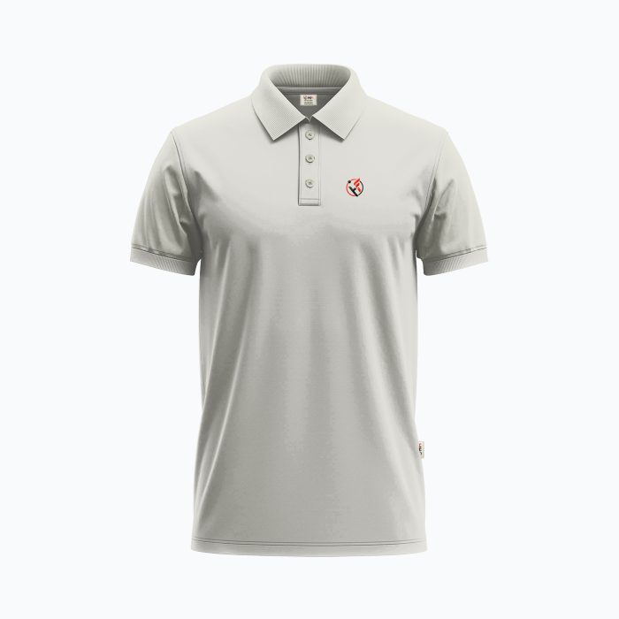 Men's Ecru Short-Sleeve Solid Polo Shirt Men's Ecru Short-Sleeve Solid Polo Shirt