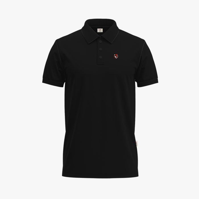 Men's Black Short-Sleeve Solid Polo Shirt