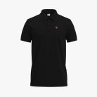 Men's Black Short-Sleeve Solid Polo Shirt