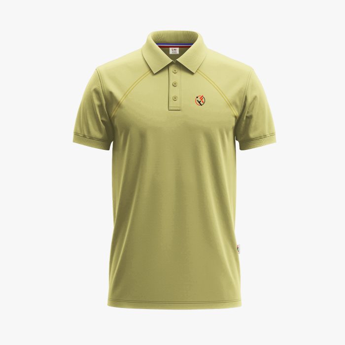 Men's Light Beige Short-Sleeve Solid Polo Shirt Men's Light Beige Short-Sleeve Solid Polo Shirt