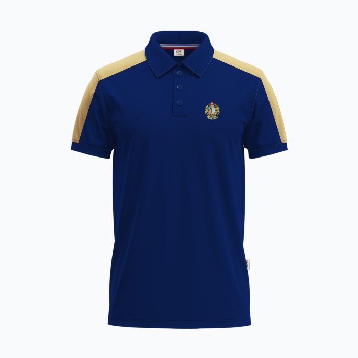 Men's Beige Panel Short-Sleeve Navy Polo Shirt Men's Beige Panel Short-Sleeve Navy Polo Shirt