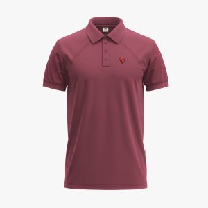 Men's Dark Maroon Short-Sleeve Melange Polo Shirt