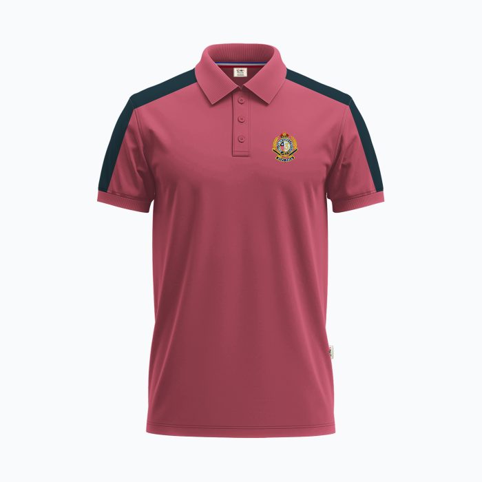 Men's Navy Panel Short-Sleeve Maroon Polo Shirt Men's Navy Panel Short-Sleeve Maroon Polo Shirt