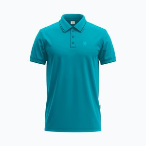 Men's Deep Turquoise Short-Sleeve Solid Polo Shirt