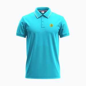 Men's Light Turquoise Short-Sleeve Solid Polo Shirt