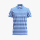 Men's Sky & White Short-Sleeve Striped Polo Shirt