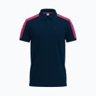 Men's Maroon Panel Short-Sleeve Navy Polo Shirt