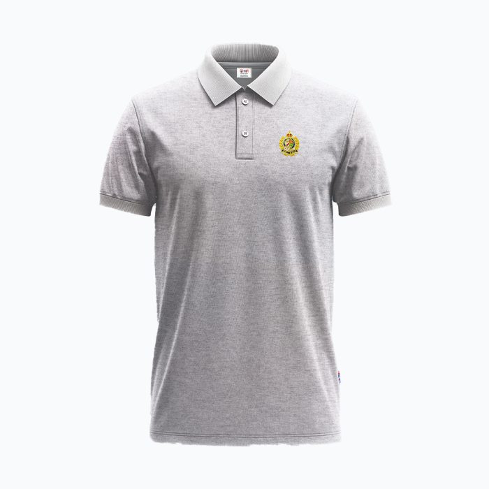 Men's Grey Melange Short-Sleeve Polo Shirt