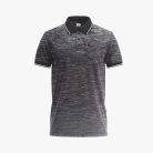 Men's Black Slub Short-Sleeve Polo Shirt
