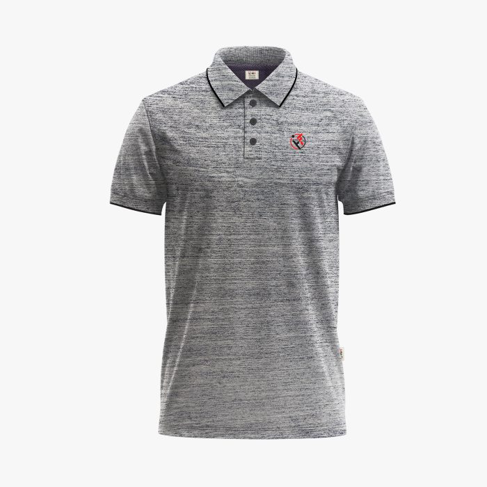 Men's Light Grey Slub Short-Sleeve Polo Shirt Men's Light Grey Slub Short-Sleeve Polo Shirt