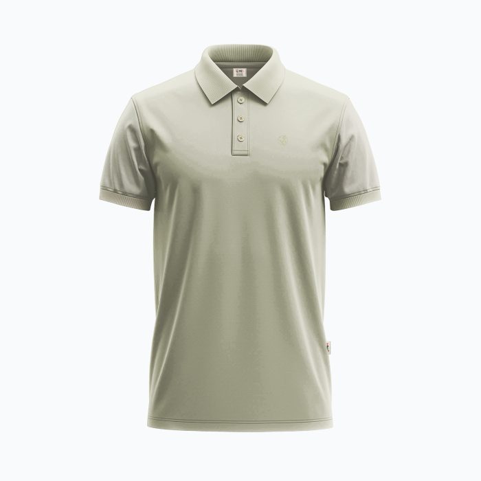 Men's Cream Short-Sleeve Solid Polo Shirt