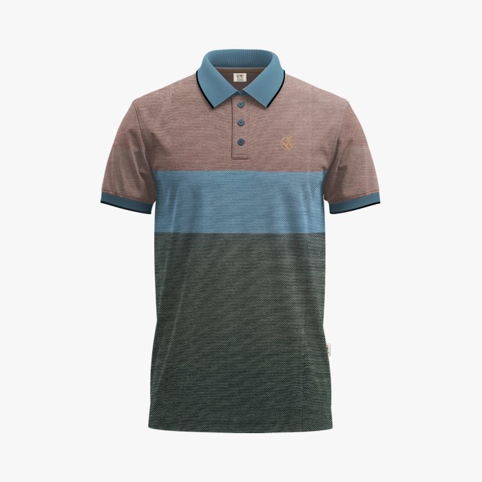 Men's Grey & Red Separation Short-Sleeve Polo Shirt Men's Grey & Red Separation Short-Sleeve Polo Shirt