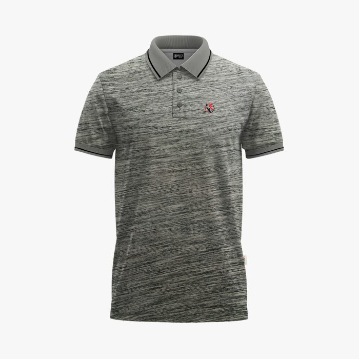 Men's Grey Slub Short-Sleeve Polo Shirt Men's Grey Slub Short-Sleeve Polo Shirt