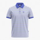 2100-Men’s Blue & White Short-Sleeve Striped Polo Shirt