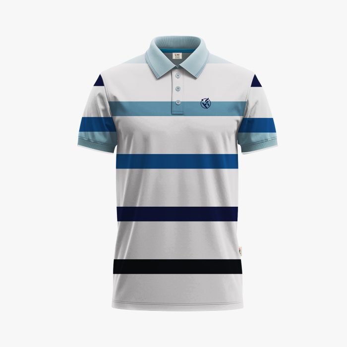 2106-Men's Blue, Black & Sky Horizon Short-Sleeve Polo Shirt 2106-Men's Blue, Black & Sky Horizon Short-Sleeve Polo Shirt