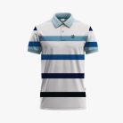 2106-Men's Blue, Black & Sky Horizon Short-Sleeve Polo Shirt
