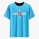 4013-Men's Turquoise Half Sleeve Solid T-shirt