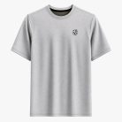Men's Grey Melange Half Sleeve Solid T-shirt