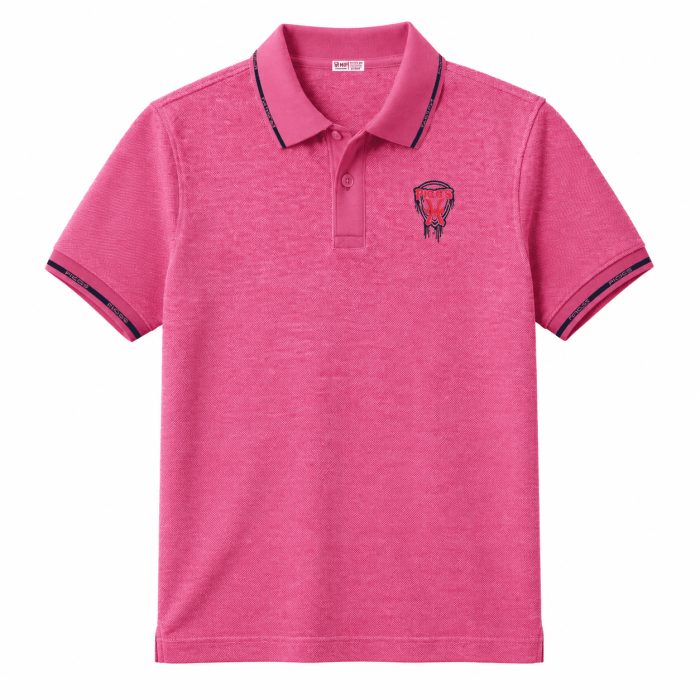 6007-Kid's Rose Pink Short Sleeve Polo Shirt 6007-Kid's Rose Pink Short Sleeve Polo Shirt