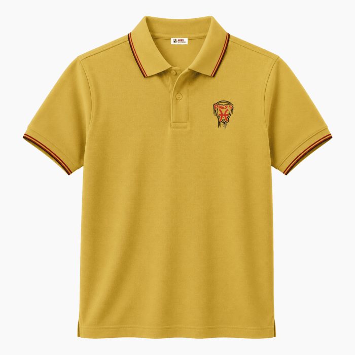 6010-Kid's Mustard Yellow Short Sleeve Polo Shirt 6010-Kid's Mustard Yellow Short Sleeve Polo Shirt