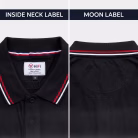 Men's Black Short-Sleeve Grey Striped Polo Shirt