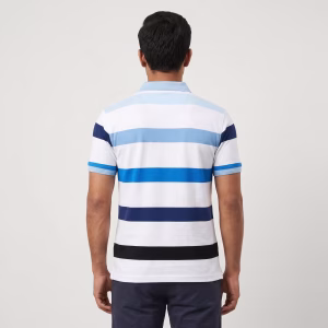 Men's Blue, Black & Sky Horizon Short-Sleeve Polo Shirt