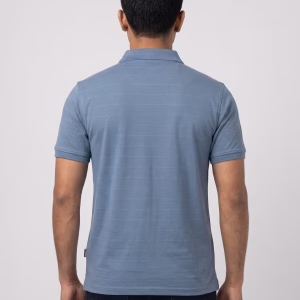 Men's Dim Sky Short-Sleeve Blue Striped Polo Shirt