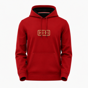 Men's Red Colour Long-Sleeve Hoodie