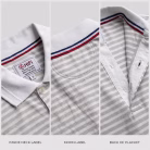 Men's White Short-Sleeve Grey Striped Polo Shirt