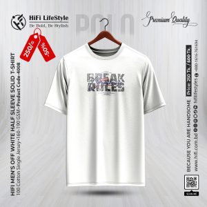 Men's Off White Half Sleeve Solid T-Shirt