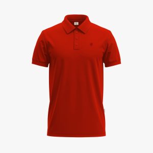 Men's Red Short-Sleeve Solid Polo Shirt