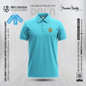 Men's Light Turquoise Short-Sleeve Solid Polo Shirt