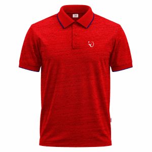 Men's Red Slub Short-Sleeve Polo Shirt
