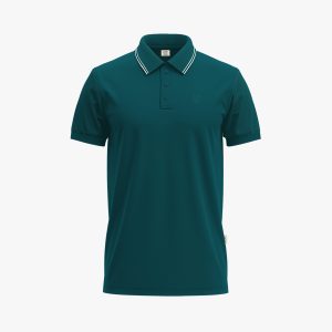 Men's Bottle Green Short-Sleeve Solid Polo Shirt