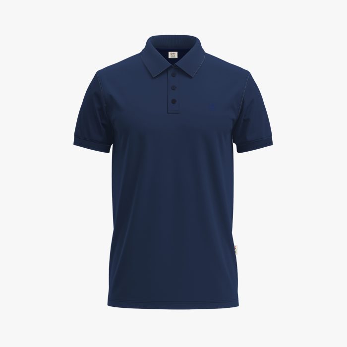 HiFi Men's Navy Blue Short-Sleeve Solid Polo Shirt HiFi Men's Navy Blue Short-Sleeve Solid Polo Shirt