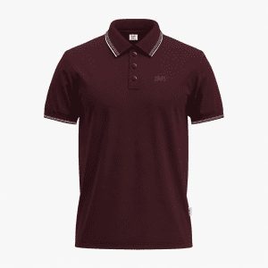 Men's Maroon Short-Sleeve Solid Polo Shirt