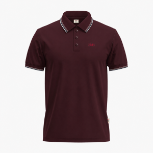 Men's Maroon Short-Sleeve Solid Polo Shirt