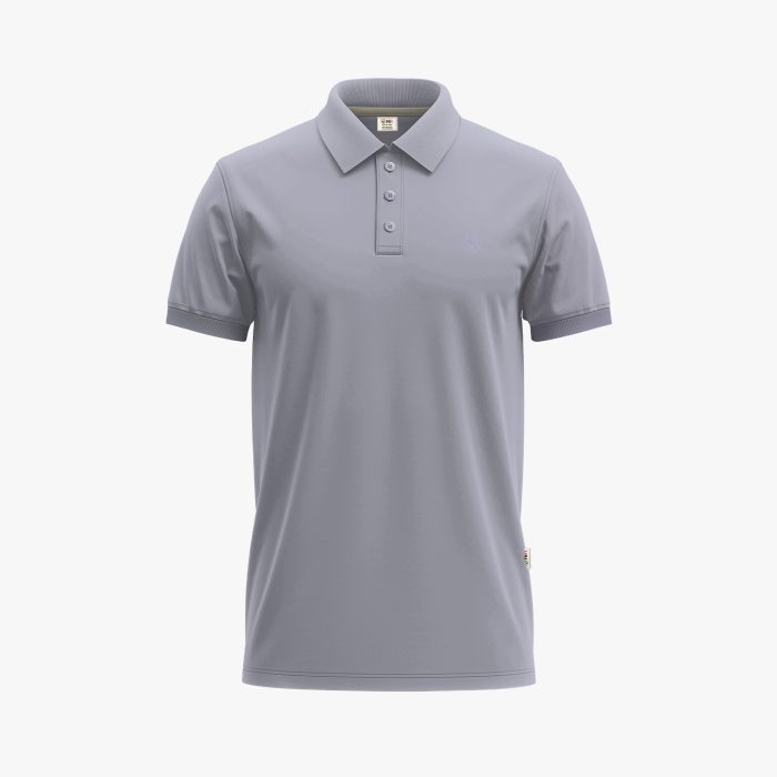 Men's Purple Short-Sleeve Solid Polo Shirt