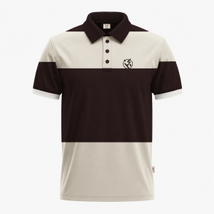 Men's Coffee & Cream Combi. Short-Sleeve Polo Shirt