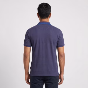 Men's Grey Short-Sleeve Stripe Polo Shirt