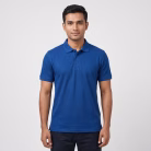 Men's Navy Blue Short-Sleeve Solid Polo Shirt