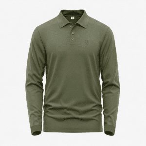 Men's Bottle Green Long-Sleeve Solid Polo Shirt (Copy)