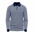 1022-Men’s Navy Blue Long-Sleeve Striped Polo Shirt