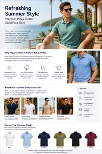 Refreshing Summer Style: Why Premium Pique Cotton Solid Polo Shirts Are a Must-Have