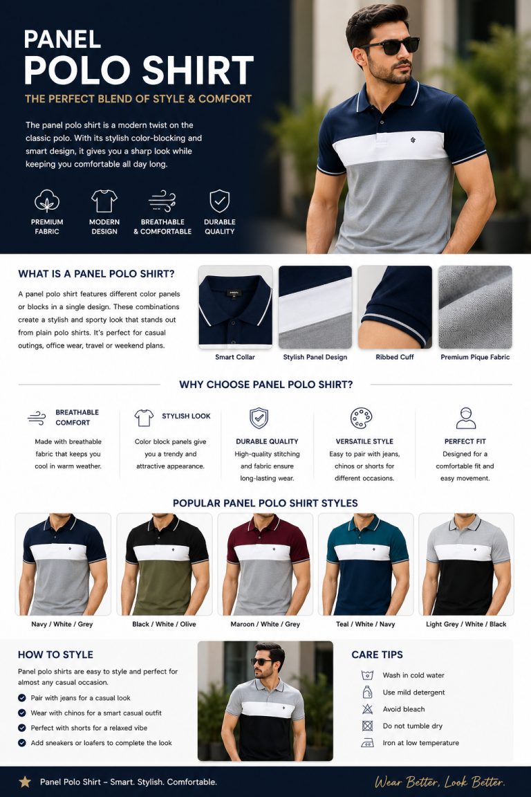 Panel Polo Shirt: The Perfect Blend of Style, Comfort & Modern Design