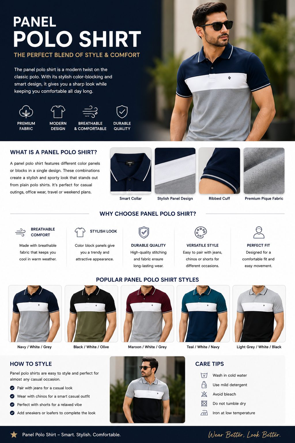 Panel Polo Shirt: The Perfect Blend of Style, Comfort & Modern Design