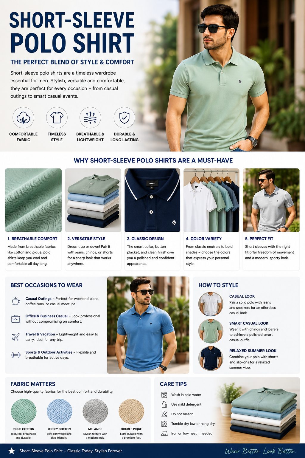 Short-Sleeve Polo Shirt: The Perfect Blend of Style, Comfort & Versatility