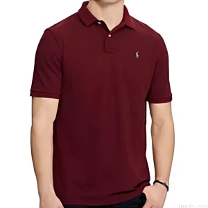 Men's Half Sleeve Solid Maroon Polo Shirt
