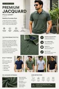 Premium Jacquard Polo Shirt: Elevate Your Everyday Style